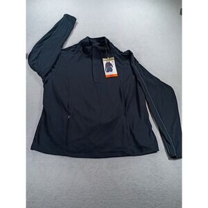 Mondetta Womens Active 1/4 Zip Top Black XXL Thumbhole Cuffs
